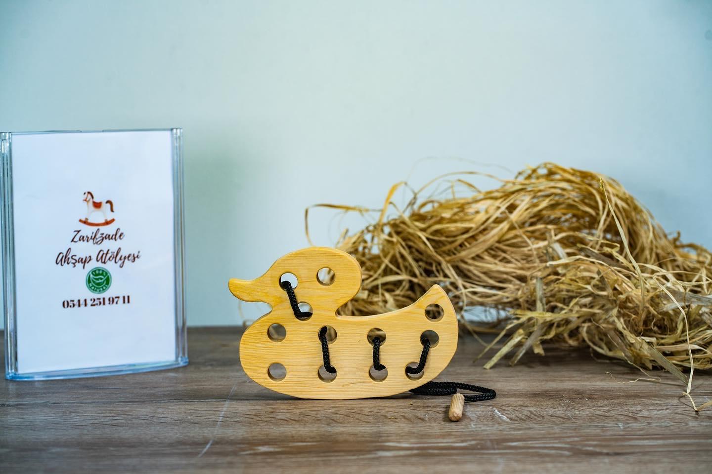 ahşap ip geçirme ördek