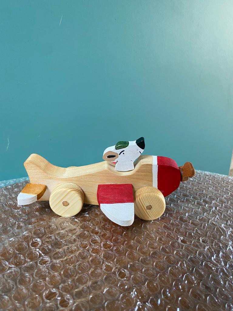 AHŞAP OYUNCAK KÖPEKLİ UÇAK