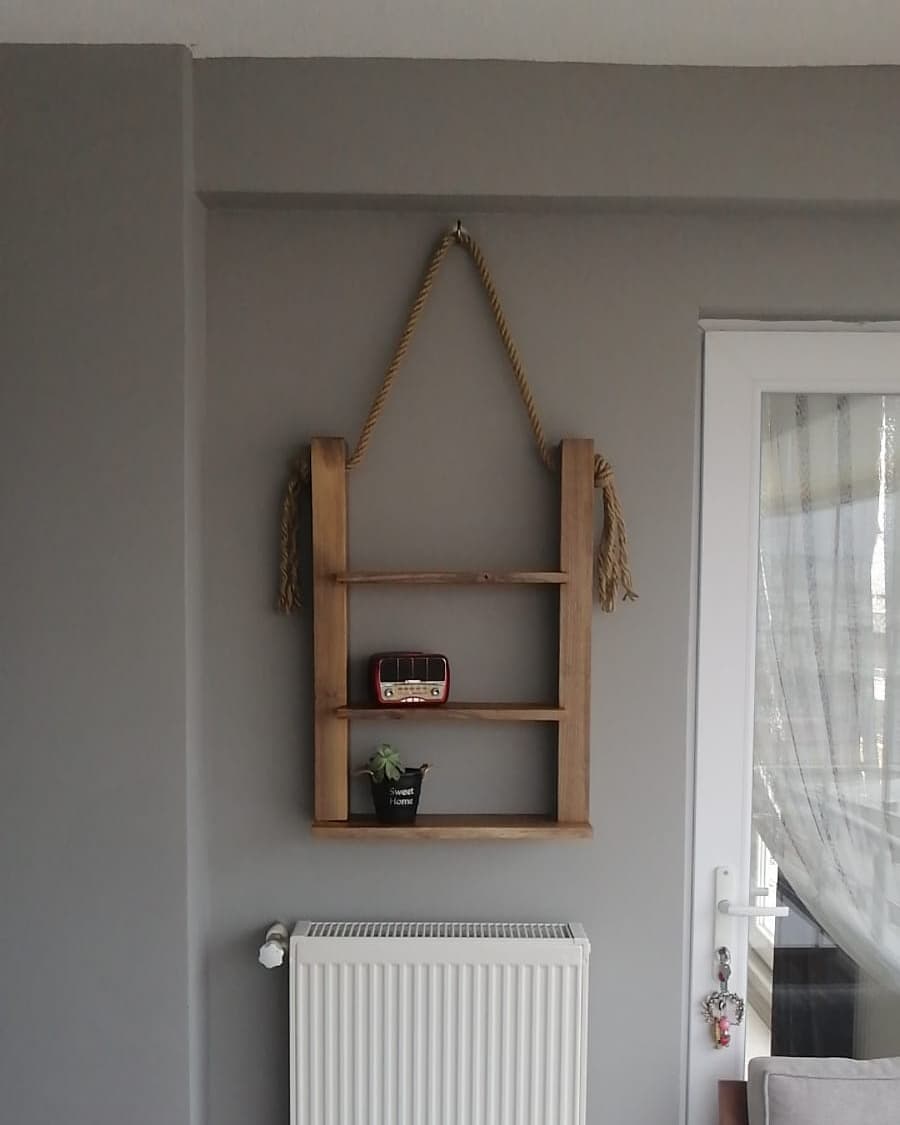 DOĞAL CEVİZ ASKILI RAF